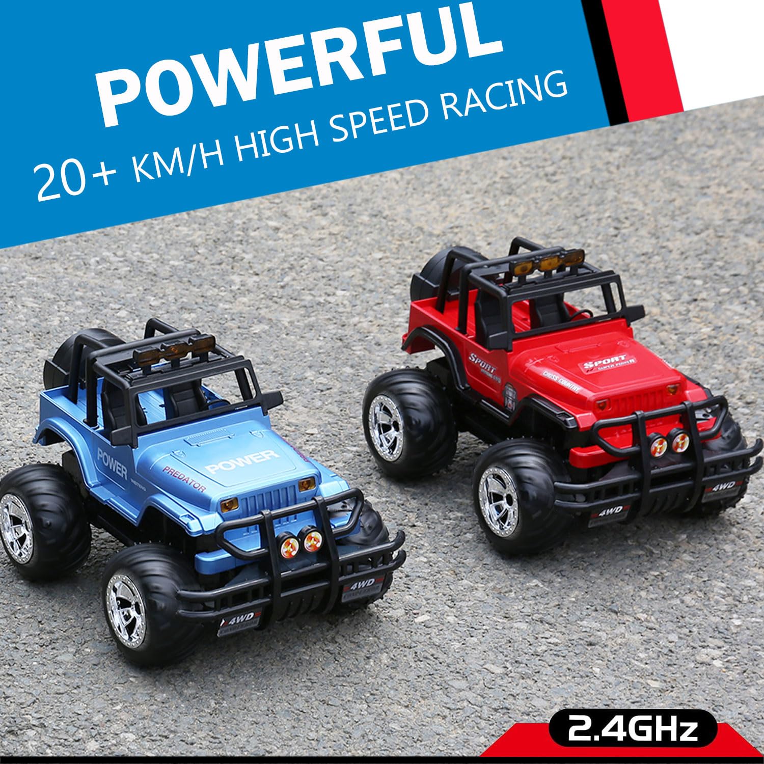 1:16 Scale Remote Control Car Off Road Pick-up Truck for Kids, 4WD 2.4GHz Fast Speedy All Terrain Monster Truck Toys Vehicles for Boys/Girls
