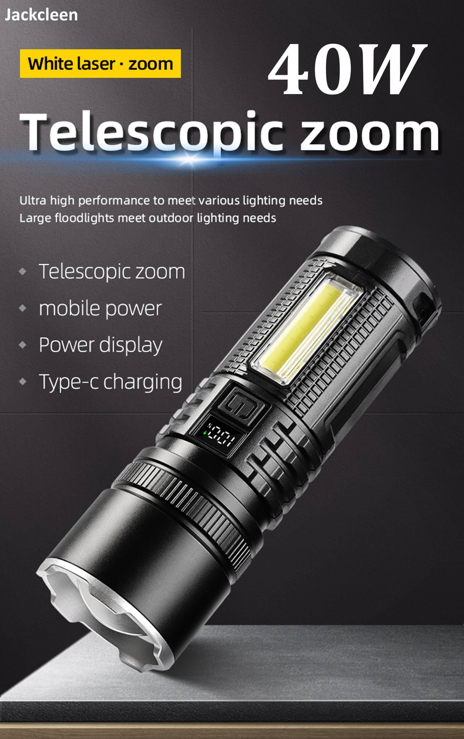 See full amazon price history chart for JACKCLEEN ™ White Laser Led Telescopic Zoom Long Range Flashlight COB Side Light Type-C Side Flashlight Digital Display LED Flashlight JACKCLEEN ™ White Laser Led Telescopic Zoom Long Range Flashlight COB Side Light Type-C Side Flashlight Digital Display LED Flashlight (B0CSBFC9XL) Amazon Price History, Amazon Price Tracker