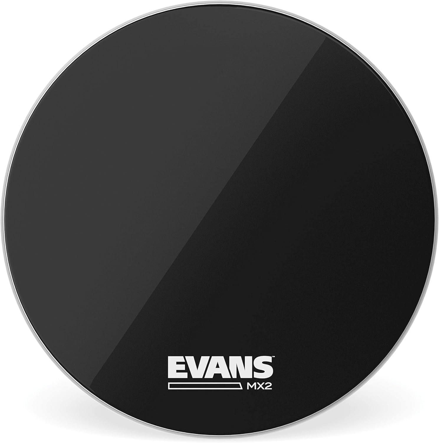 Evans MX2 Black Marching Bass Drum Head, 28 Inch
