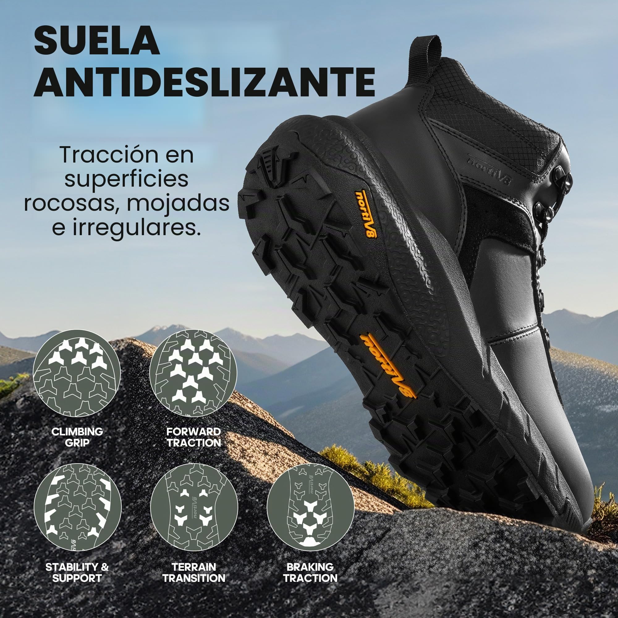 NORTIV 8 Botas Trekking Impermeables Antideslizantes Zapatos de Senderismo Montaña