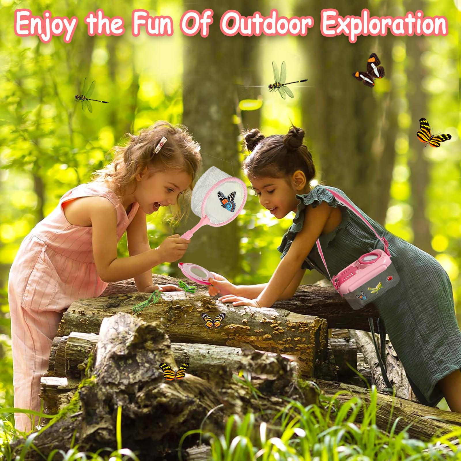 Kulveanju Bug Hunting Kits for Children 5 Pcs Bug Catcher Kit & 12 Bug Toys - Image 2
