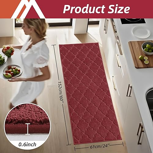 Miniatura 65 de COSY HOMEER Tapetes suaves de cocina para el frente del fregadero, alfombras súper absorbentes y tapete antideslizante de 20 x 59 pulgadas, lavable
