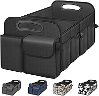Femuar Collapsible Waterproof Car Trunk Organizer - Large Capacity, Non-Slip for SUV Jeep Sedan, Black