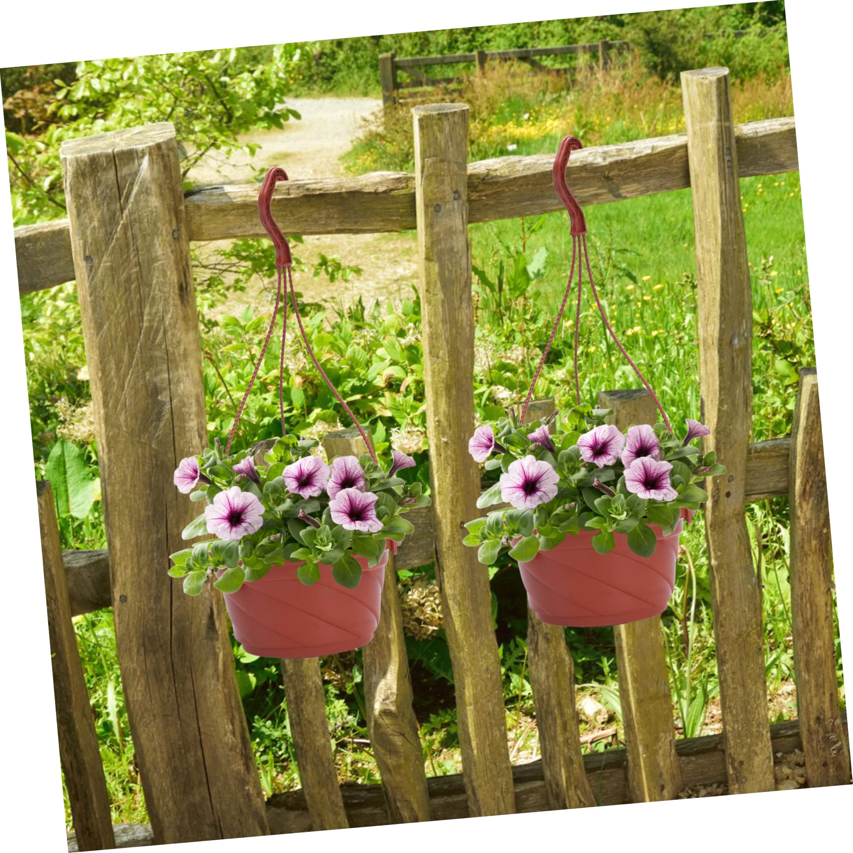 Hängeampel Outdoor Kunststoff 10 Stück Hängende Blumentöpfe mit Praktischer Aufhängung für Sukkulenten und Gräser im Einfachen Stil Balkon und Terrasse
