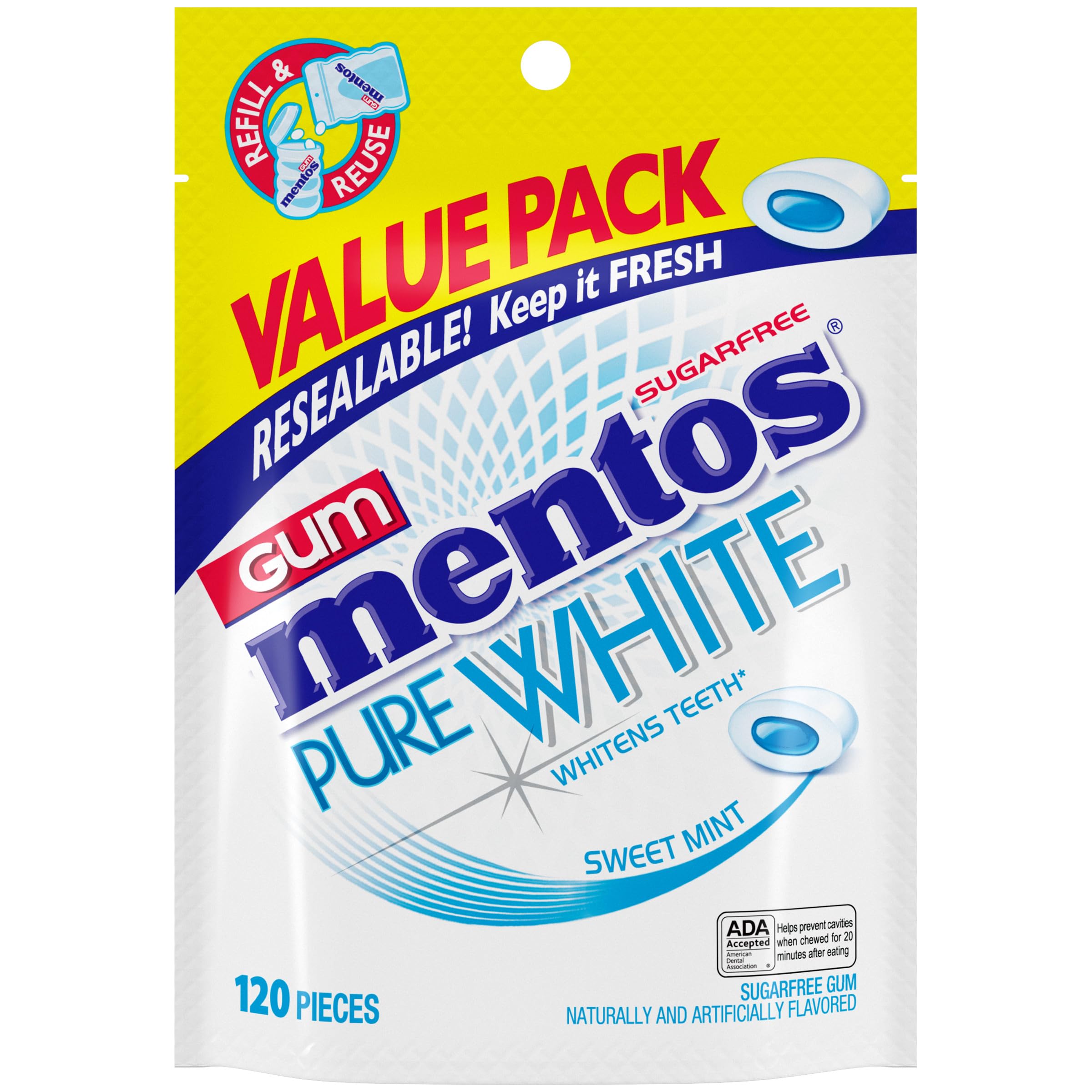 Amazon.com : Mentos Pure White Sugar-Free Chewing Gum With Xylitol
