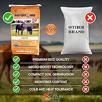 Vista 7 de X-Seed Mezcla de semillas de forraje equino con Micro-Boost – Hierba de pasto sin cortar con trébol, raigrás y verduras perennes – Recomendador