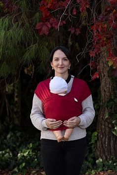 Sling -%100 Pamuk - Wrap - Bebek Taşıma Şalı (Kırmızı, 450cm x50cm)