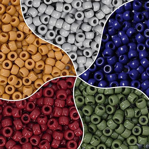 Miniatura 8 de 1000 cuentas de pony de 0.236 x 0.325 pulgadas a granel, 5 colores para hacer pulseras, cuentas Kandi, cuentas de pelo para trenzas, cuentas de