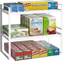 Organizzatore Per Credenza Da Cucina - 2 Mensole Espandibili In Metallo, Impilabili, Bianche, Per Dispensa O Armadio - Foto 3