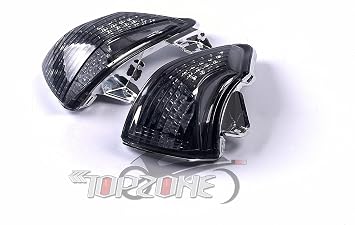TOPZONE Compatible For Kawasaki 2009-2010-2011 EX650 ER-6F/ Ninja 650; 2009-2010-2011 ER-6N; Front Turn Signal Lights Blinker Idicator Smoke Color, LED Turn Signal
