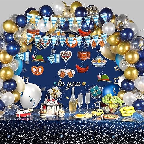 Miniatura 4 de Juego de decoraciones de fiesta de Oktoberfest que incluye 2 banderines divertidos de Oktoberfest y 30 unidades de decoración de Oktoberfest