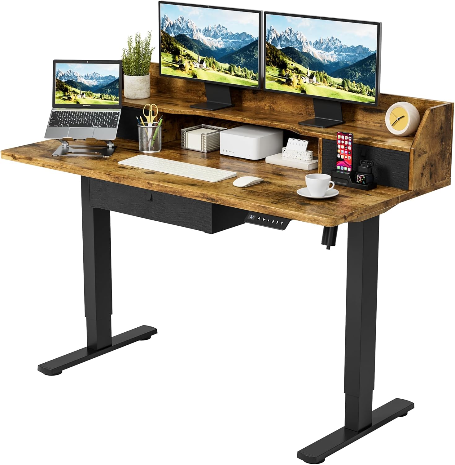 Homall Electric Standing Desk with Triple Drawers