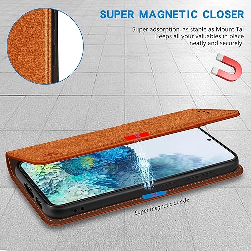 Miniatura 64 de ZZXX Funda tipo cartera para Samsung Galaxy S20 con bloqueo RFID, soporte de ranura para tarjetas, funda protectora de cuero magnético fuerte
