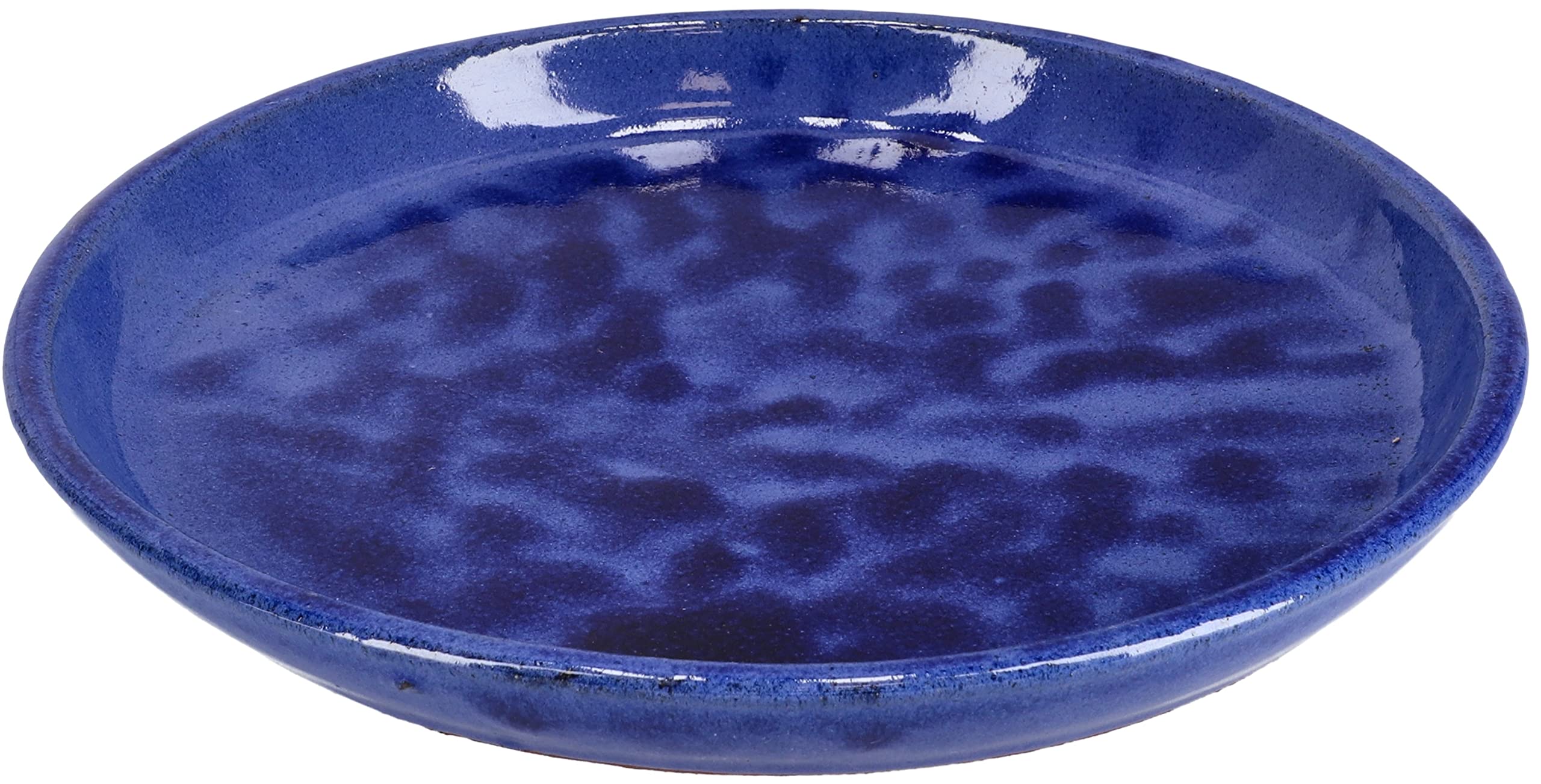 KOTARBAU® Maceta de cerámica esmaltada Ø 31cm, Maceta para Exteriores, Maceta de jardín terraza, Maceta Azul Cobalto, Maceta con Plato, Maceta Redonda, Acabado Brillante, Macetero Decorativo Ceramica