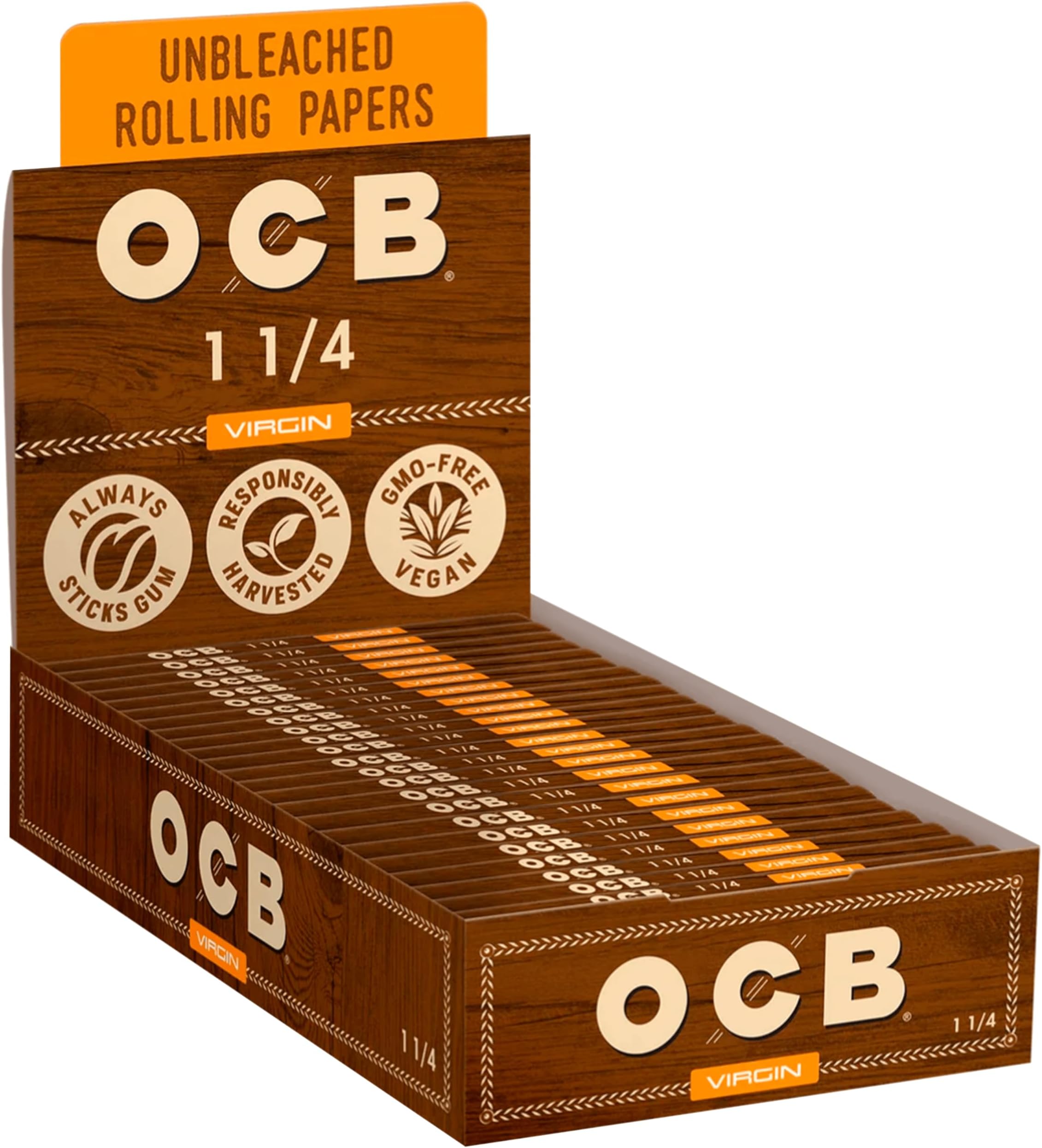Rolling Papers Unbleached Virgin 1 1/4 (78mm) 24 Booklets