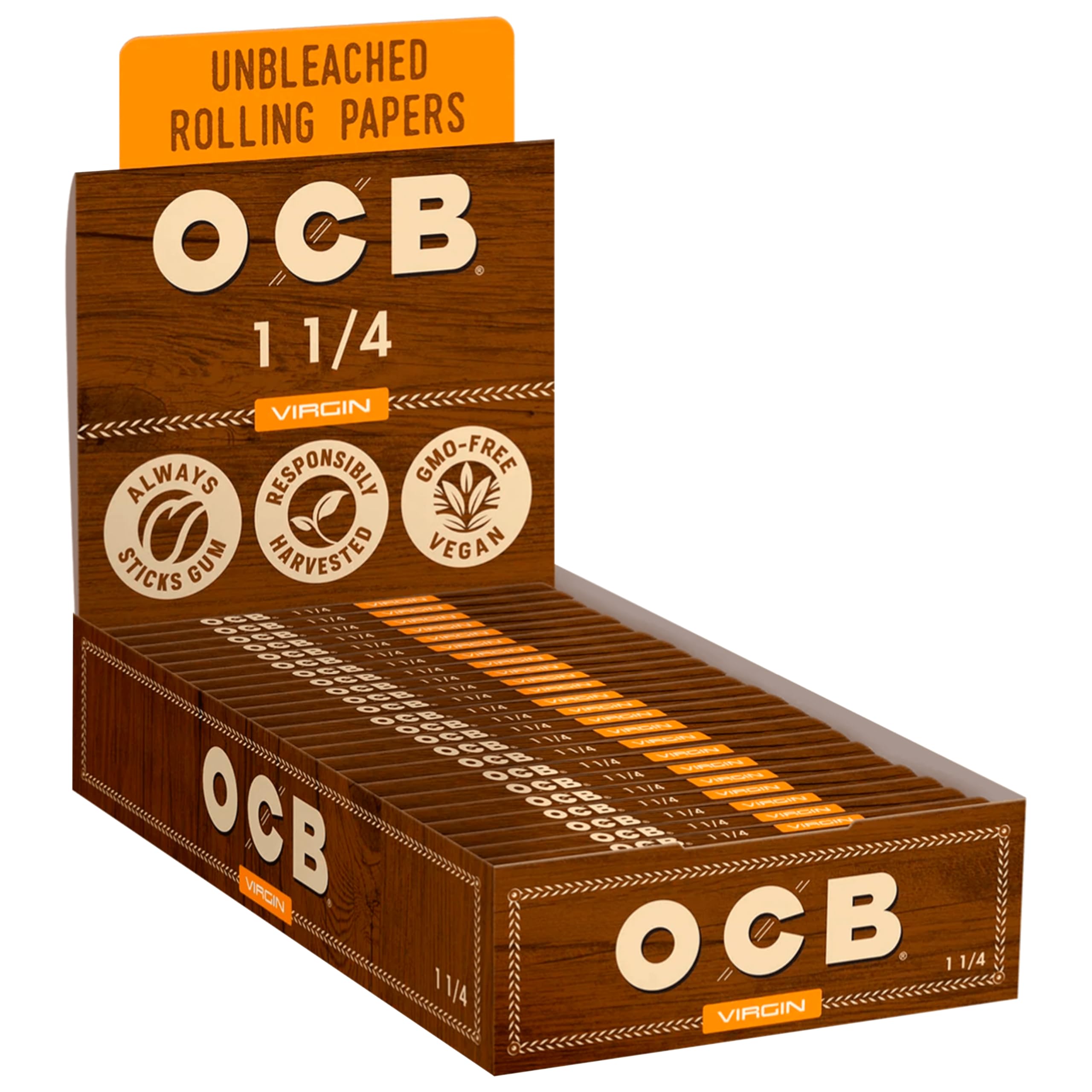 OCB Rolling Papers Unbleached Virgin 1 1/4 (78mm) 24 Booklets
