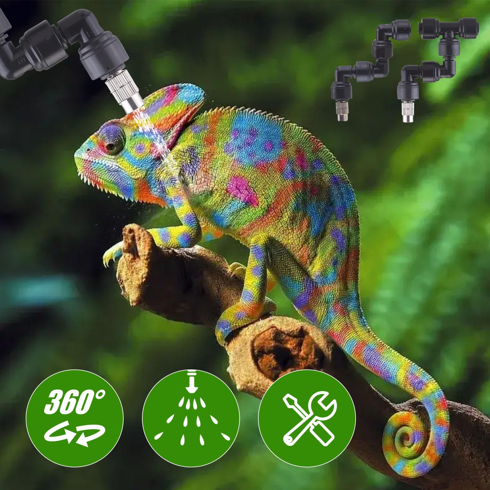 Irrigatore per Piante Intelligente con Timer Dispositivo di Irrigazione con Ugello Rotante a 360 Gradi per il Miglioramento del Giardino dei Terrari