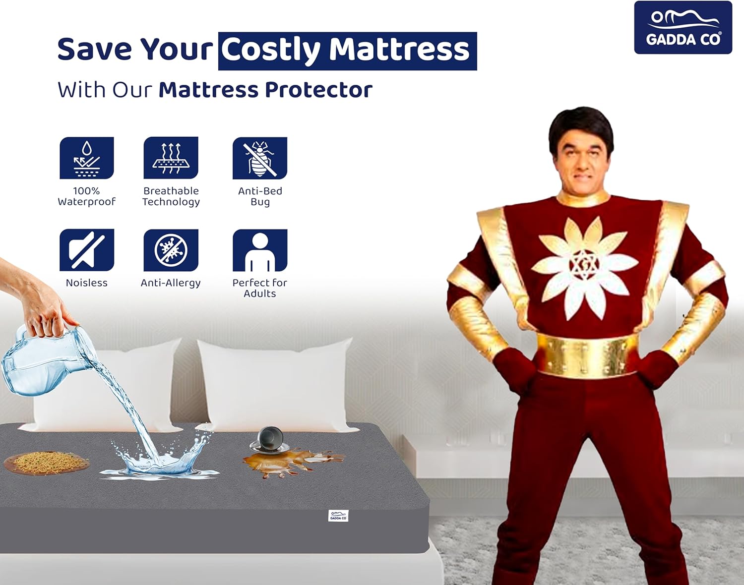 GADDA CO Mattress Protector Waterproof Cotton Terry Ultra Soft | Breathable Hypoallergenic Mattress Cover Twin/Twin Size 78 x 48 inches (5-10 Inch Skirting Board) Coffee