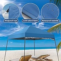 Vista 5 de Outvita Tienda de campaña desplegable de 6 x 6 pies, carpa de gazebo instantáneo comercial, toldo impermeable y con protección UV con patas