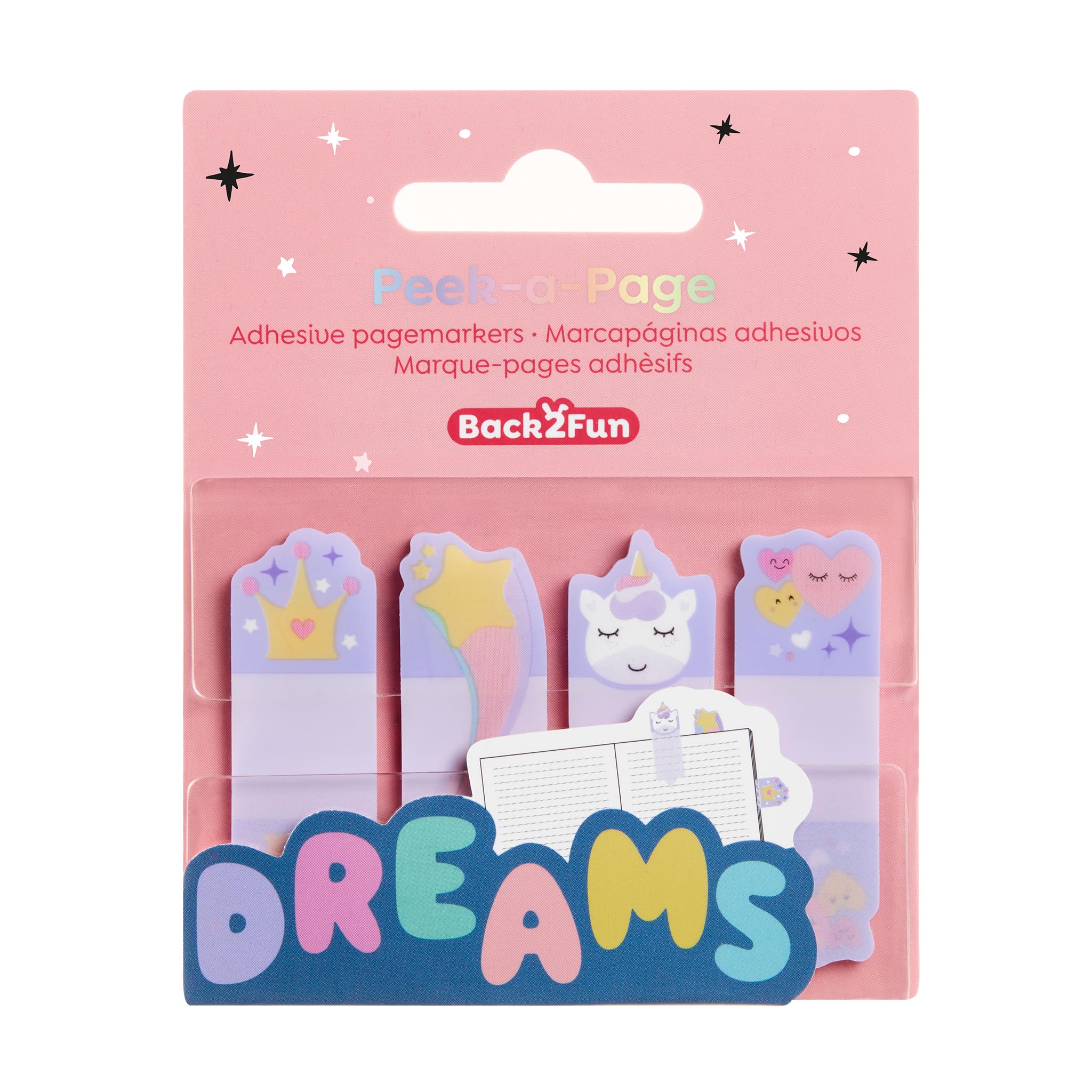 Back2Fun - Abnehmbare Lesezeichen, Set mit 80 Lesezeichen im Kawaii-Stil für die Rückkehr zum Cole, Kunststoffindizes, Tiere