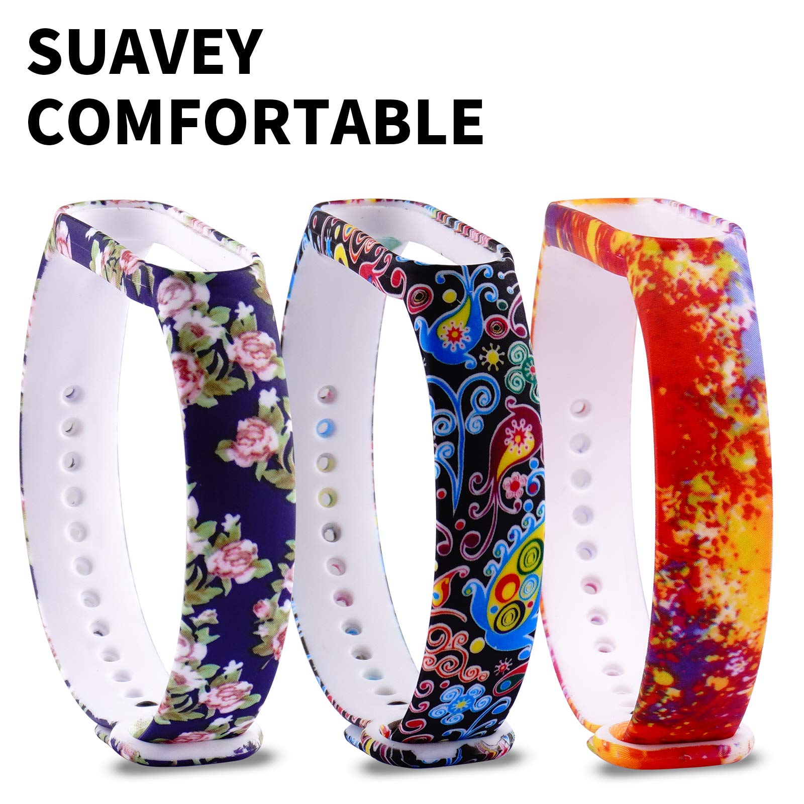 Bracelet De Rechange Silicone Pour Xiaomi Mi Band 7/6/5 - Multicolore, Réglable 155-220 Mm - Confortable Et Respirant - Sans Tracker - 5