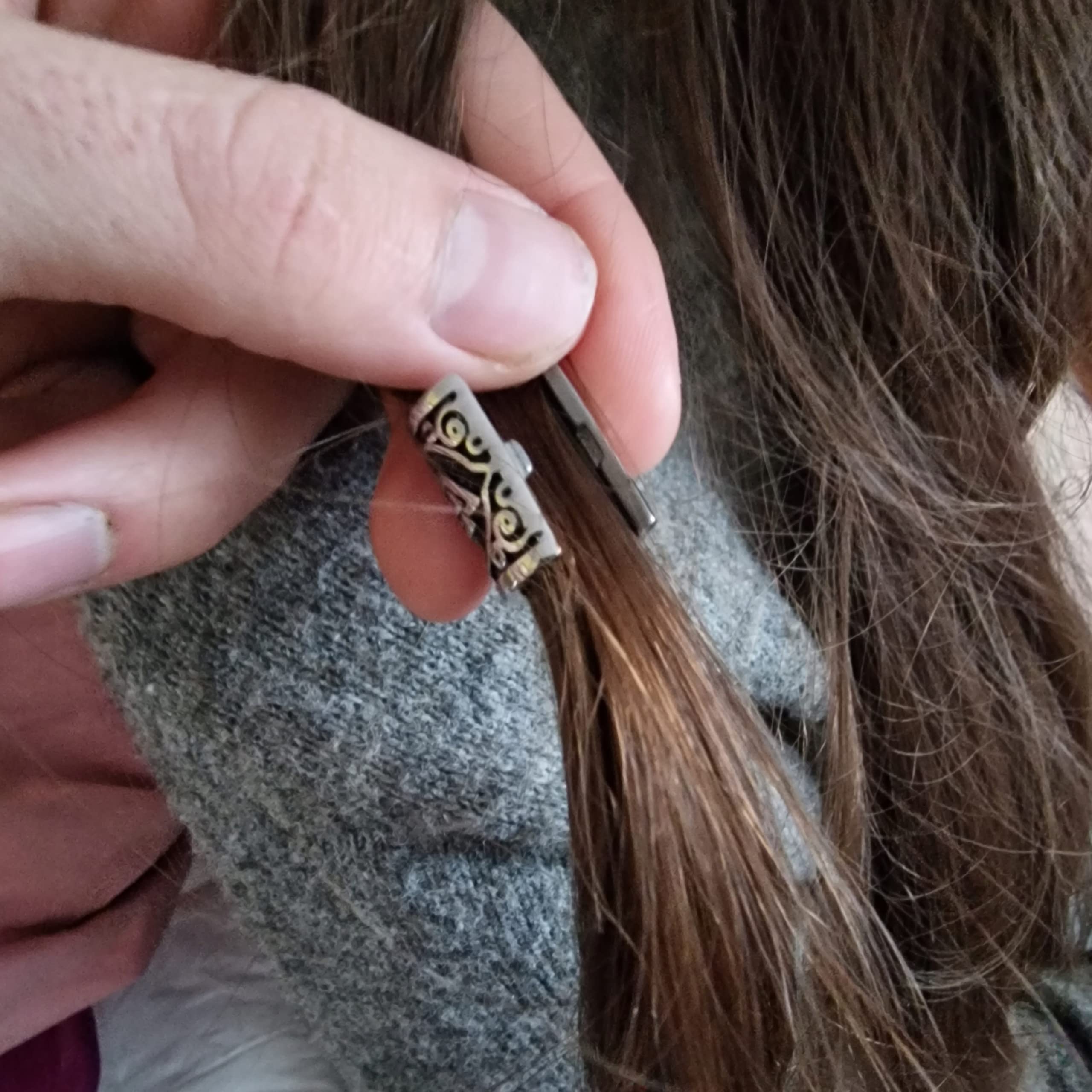 Abridor de cuentas para el cabello 20x12x8 mm Acero inoxidable