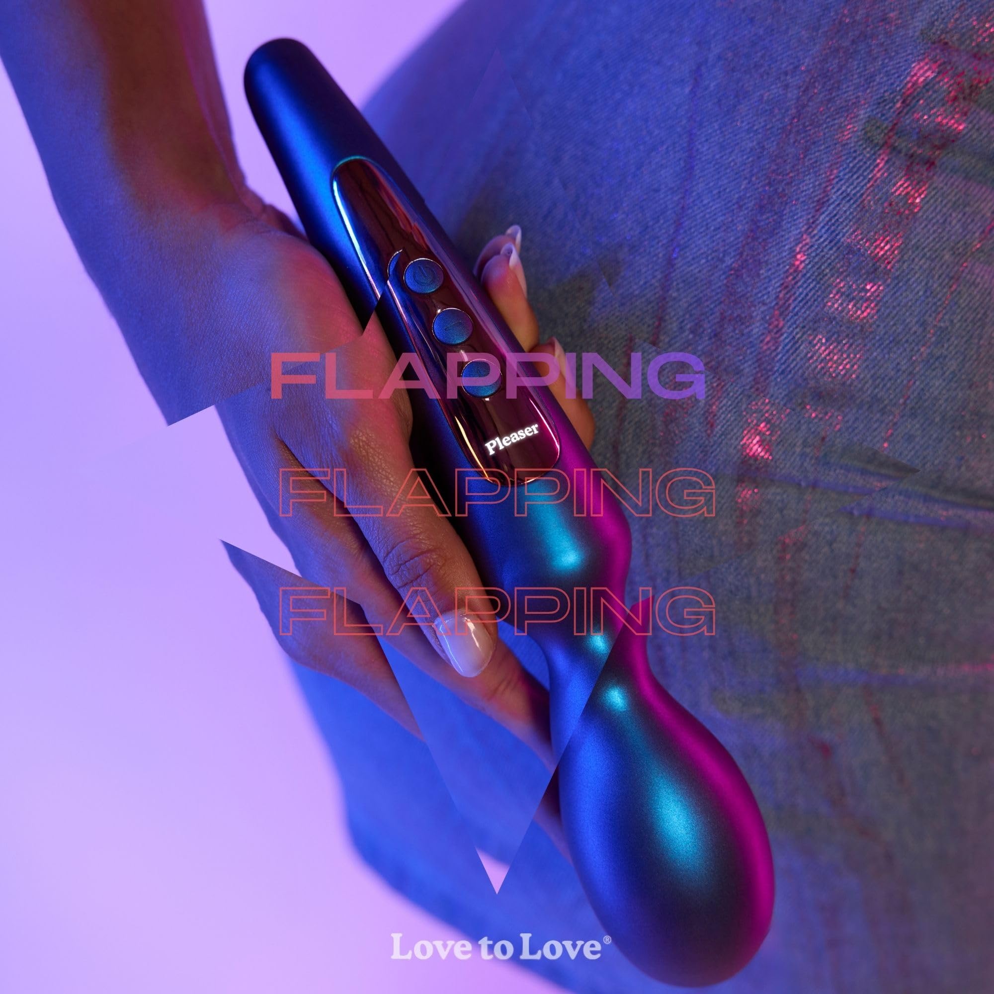 Love to Love Pleaser Wand Stimolatore Clitorideo – Wand femminile in silicone con design flapping, modalità Sense Touch, 5 modalità e 8 livelli di intensità, ricaricabile, impermeabile IPX7