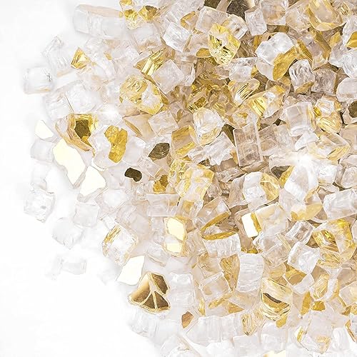 Miniatura 8 de Onlyfire - Vidrio de fuego de 10 libras para fogata de propano y chimenea de gas, rocas de vidrio reflectantes de 12 pulgada para mesa de hoguera y