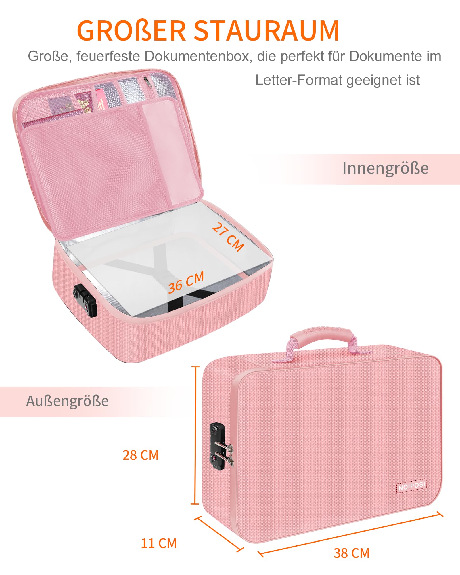 Lot De 2 Porte-Documents Ignifuges, Sac De Document Ignifuge Et Étanche