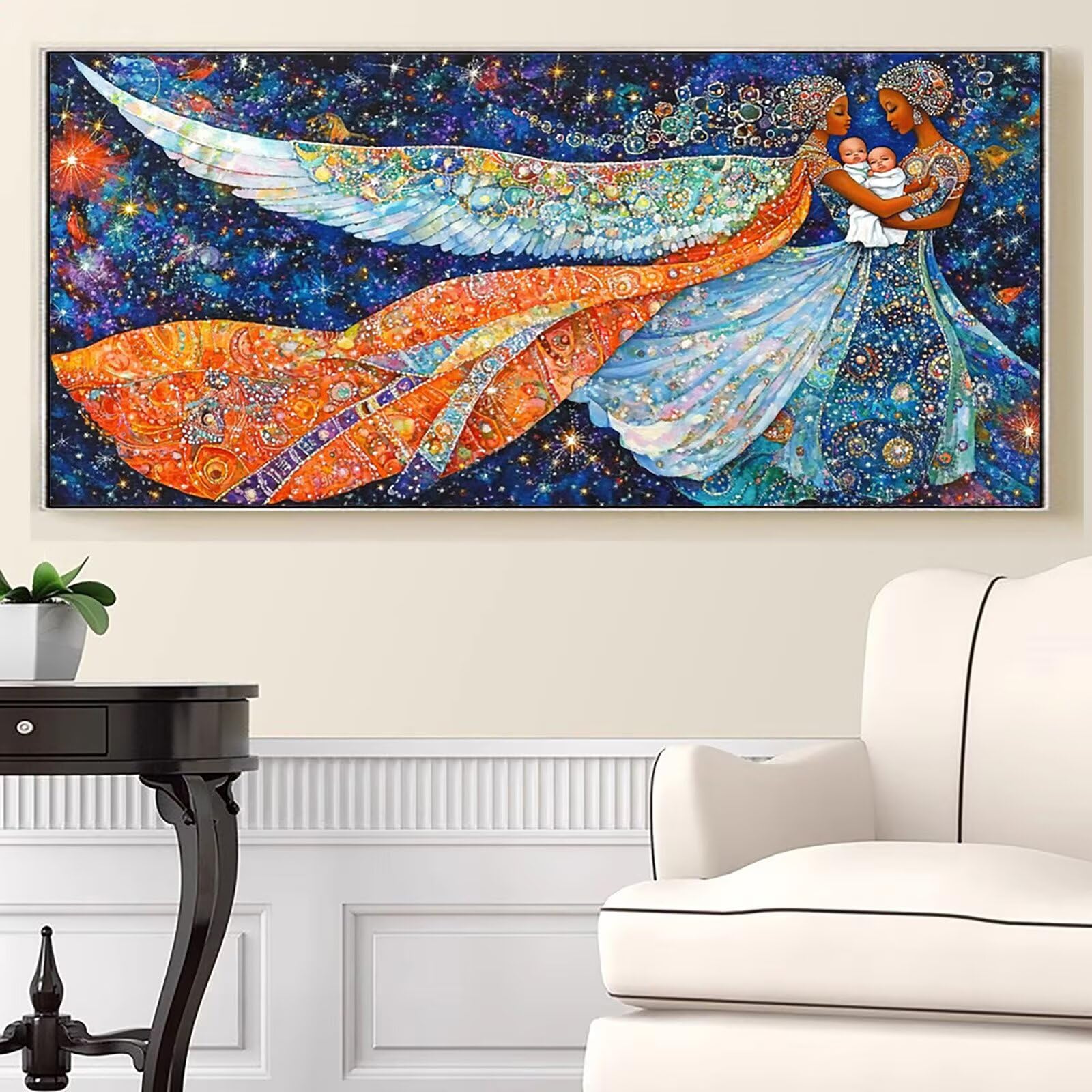 Afryka Diament Malarstwo XXL Kobieta Diament Malarstwo Dorosły 60 x 120 cm, Diament Malarstwo Sztuka Kreatywna Dla Dorosłych, DIY Diament Malarstwo Zestaw do haftu krzyżykowego, Duży rozmiar do