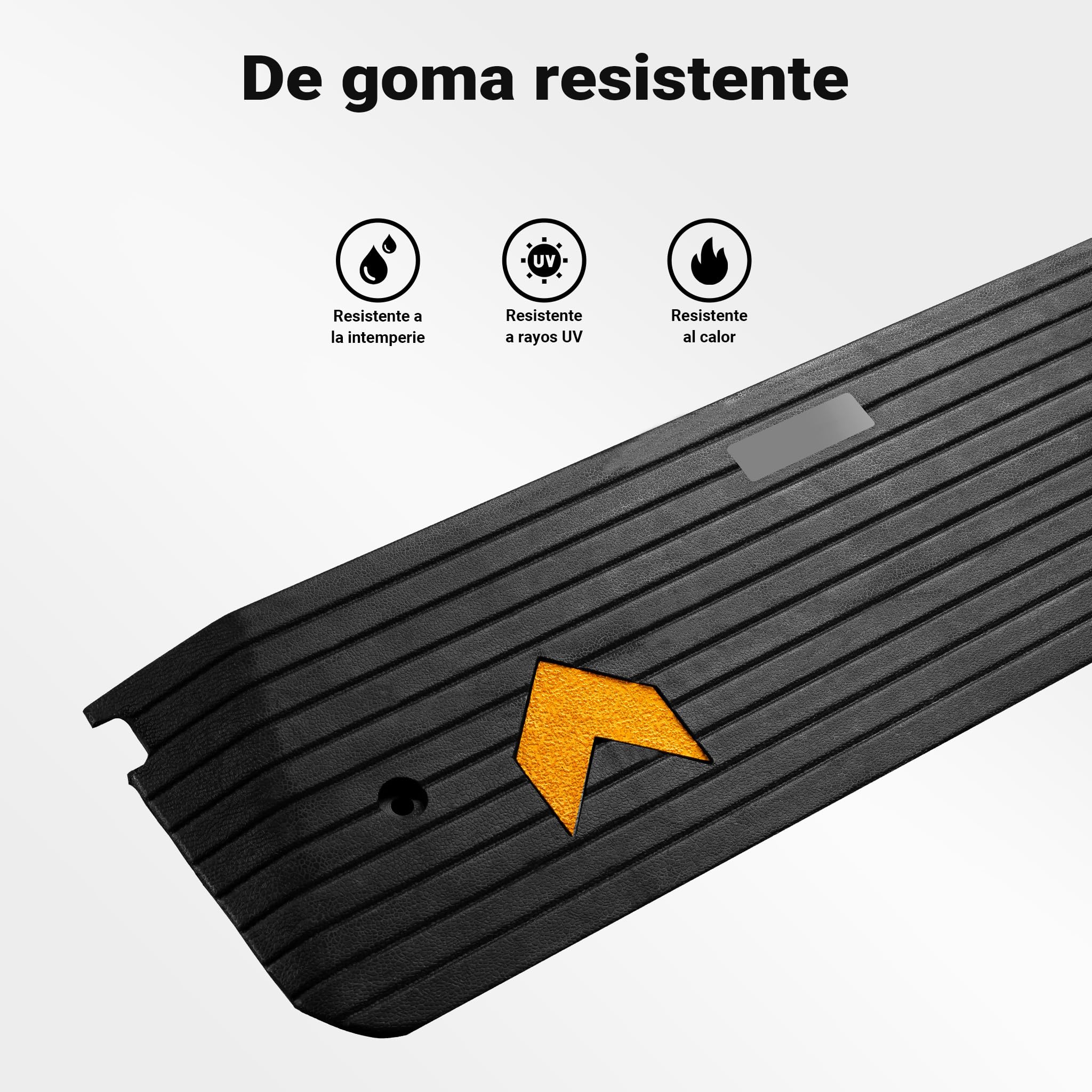 Wiltec Rampa de goma 1100 x 406 x 50 mm 50 toneladas antideslizante reflectante