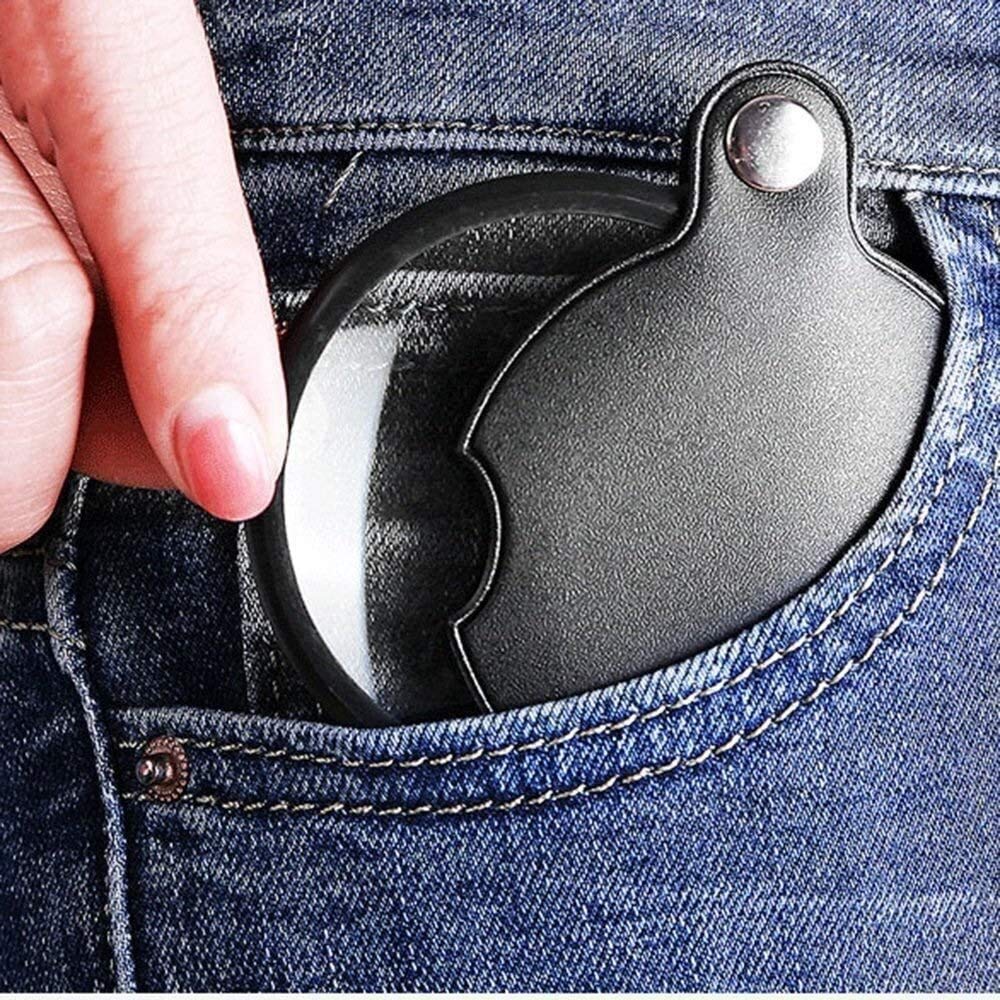 Loupe rétractable portative Maxi 10X Lentille en Verre Optique HD Matériau d'absorption Noir, Convient à la Lecture des Personnes âgées, à l'identification, à la Maintenance électronique, à la
