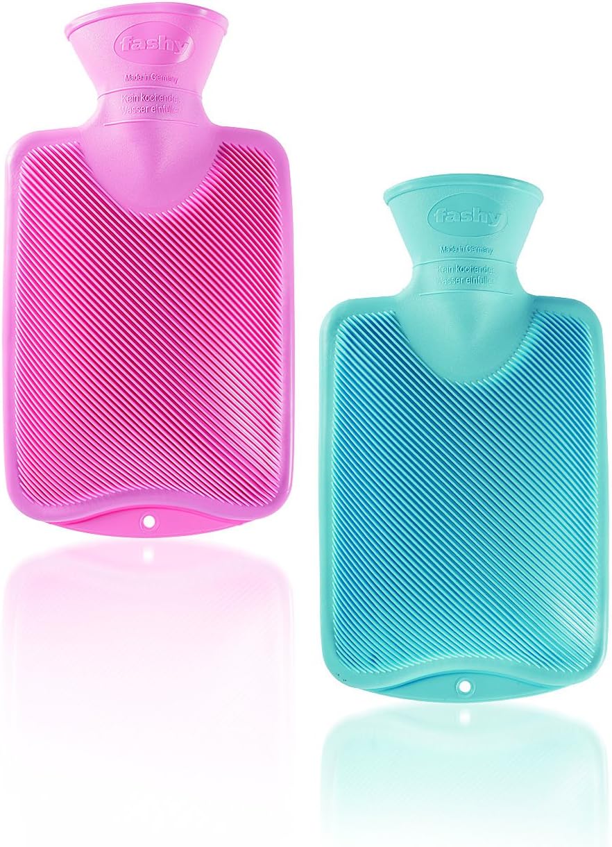 Fashy 6401 Hot Water Bottle for Children Half-Ribbed 0.8 L Assorted Colours