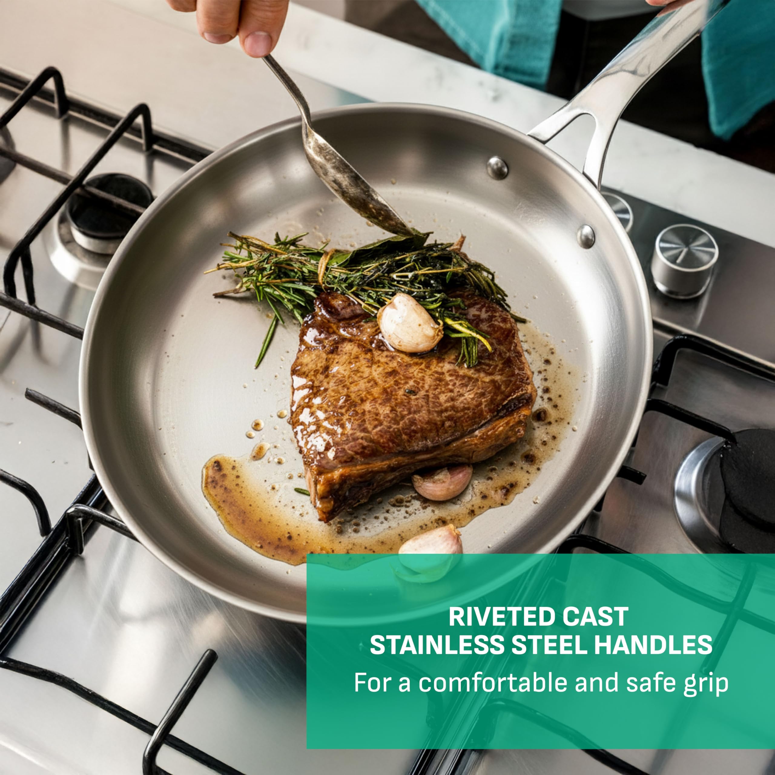 Jamie Oliver Cook Smart by Tefal Frying Pan, Uncoated Stainless