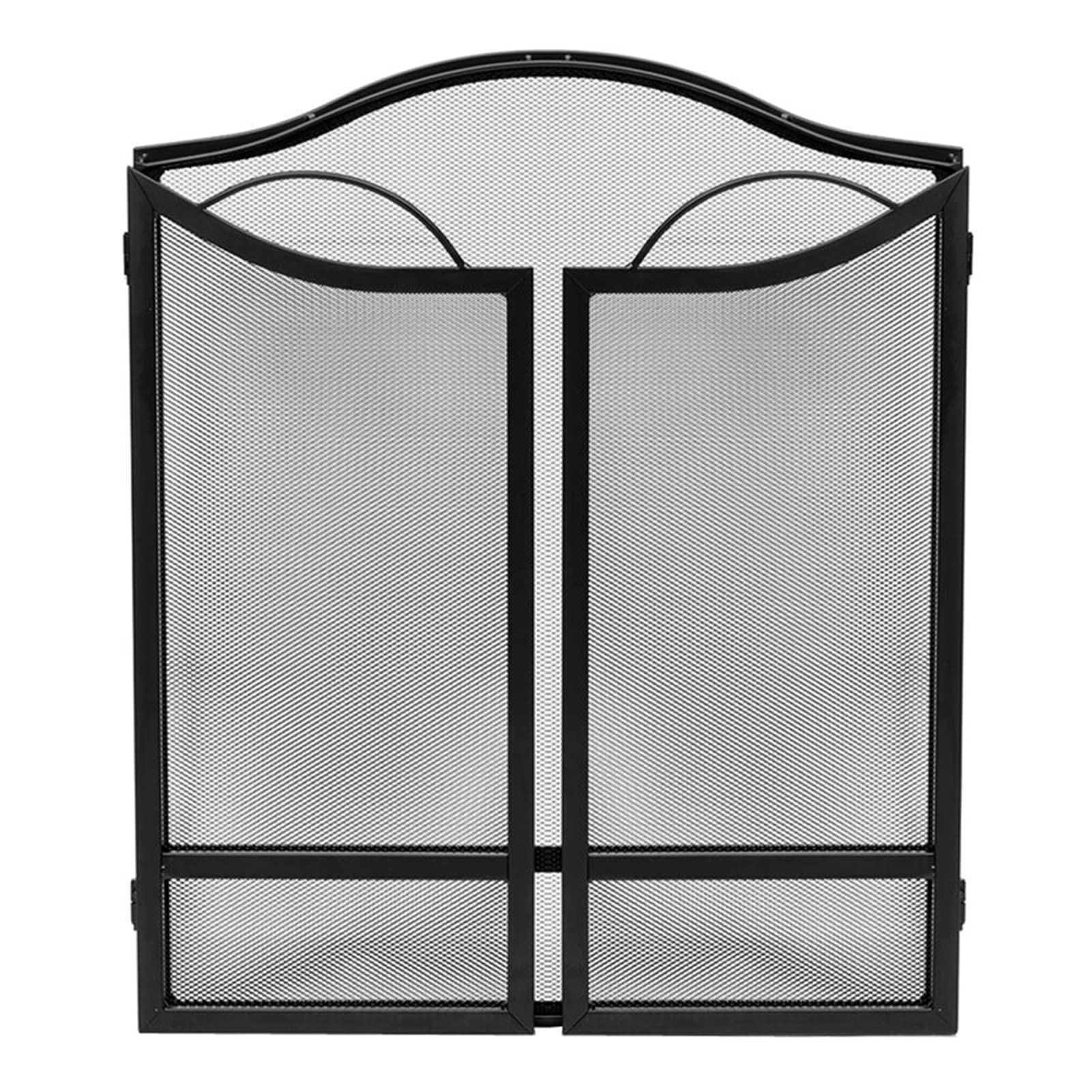 Parafuoco Semplice parafiamma con doppie maniglie, parascintille a 3 pannelli per fornace a fiamma/combustione di legna, rete in ferro battuto Comfortable anniversary