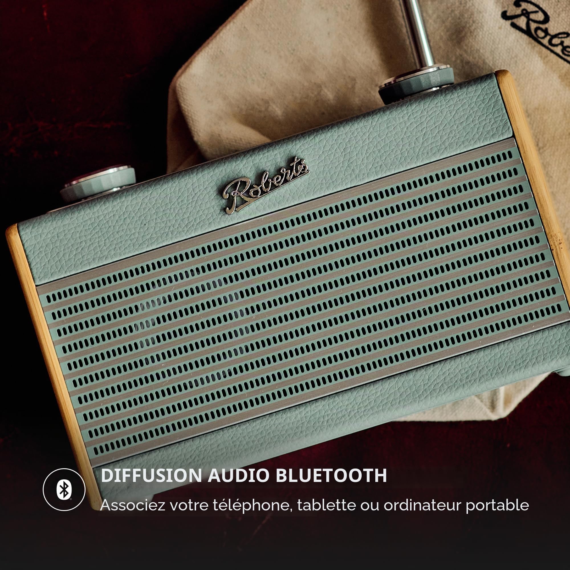 Roberts Radio numérique Rambler UNO FM/Dab/Dab+ avec Bluetooth, Bleu Canard