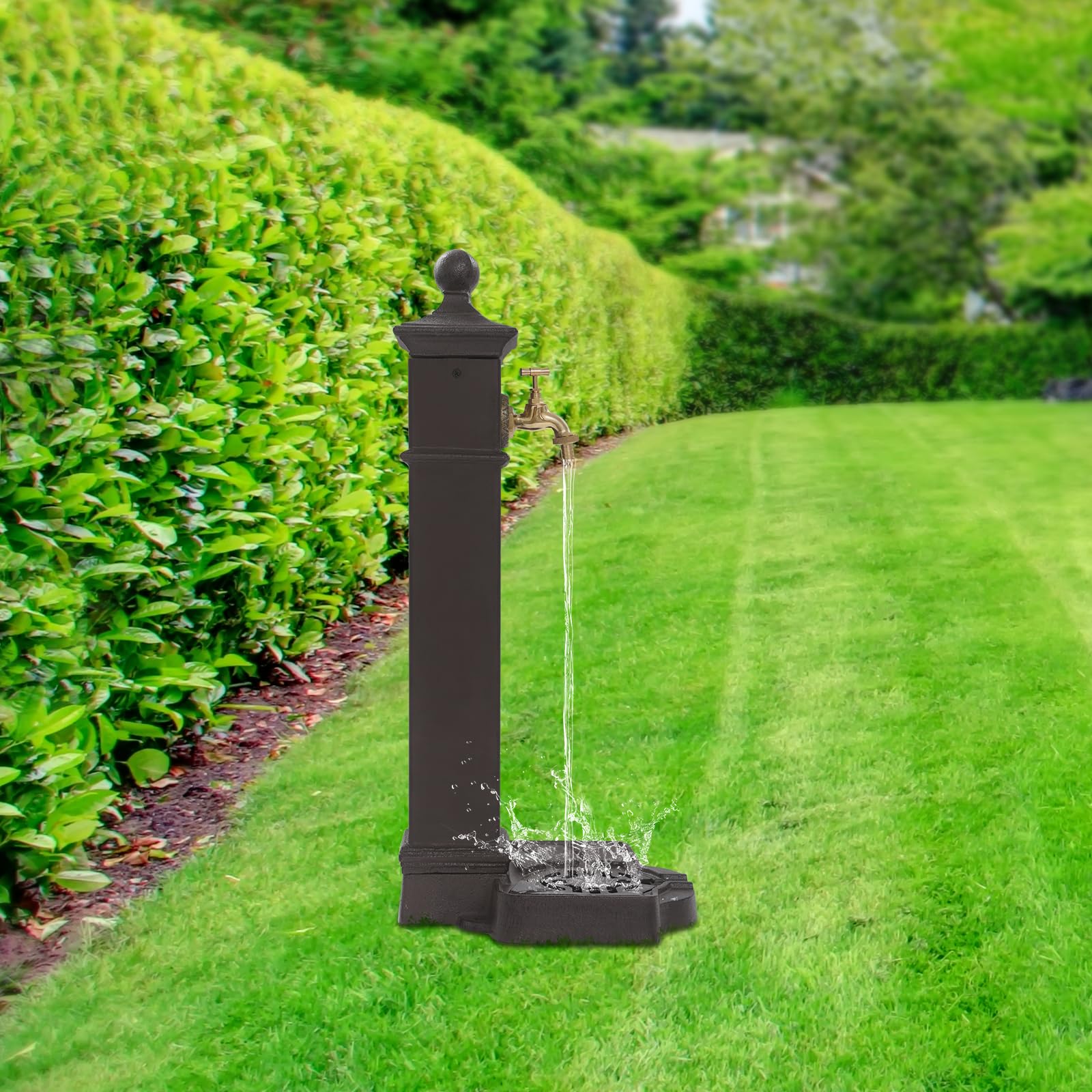 33 * 29.5 * 74 Gusseisen-Wassersäule Wasserzapfstelle Antik Look Hydrant-Wasserhahn dekorativer Brunnen mit Wasserhahn Retro-Wassersäule für Gärten Hinterhöfe Rasen Innenhöfe Bewässerung Waschen
