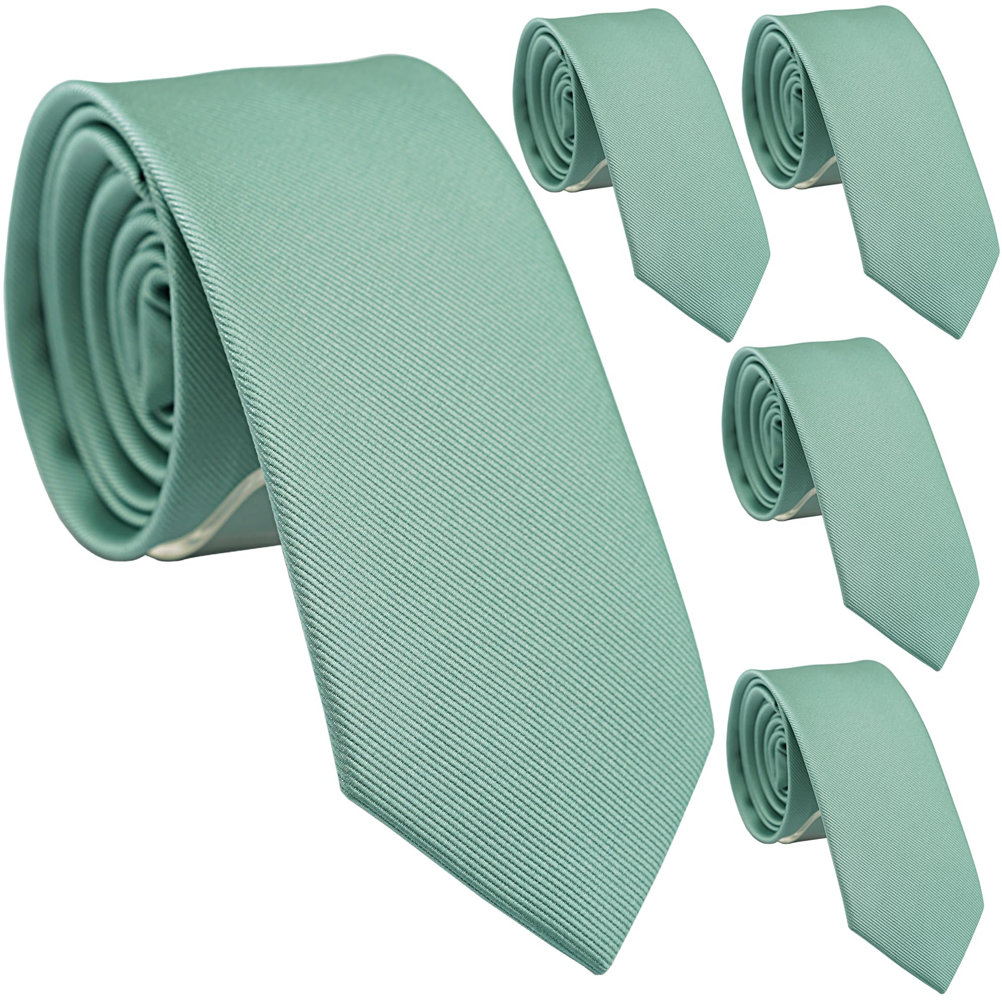 Skinny Ties for Men, 2.5-Inch Slim Neckties, Solid Color Packs