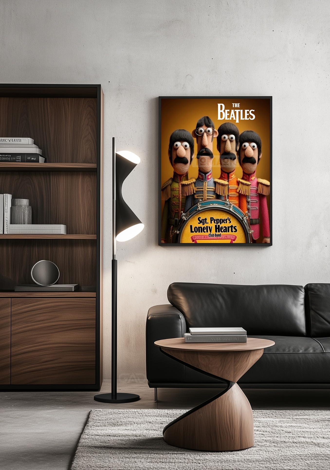 Tomaok Poster The Beatles (cornice non fornita), album sergente Pepper's Lonely Hearts Club Band, fumetto umorismo, fan rock pop, bambola, arte murale