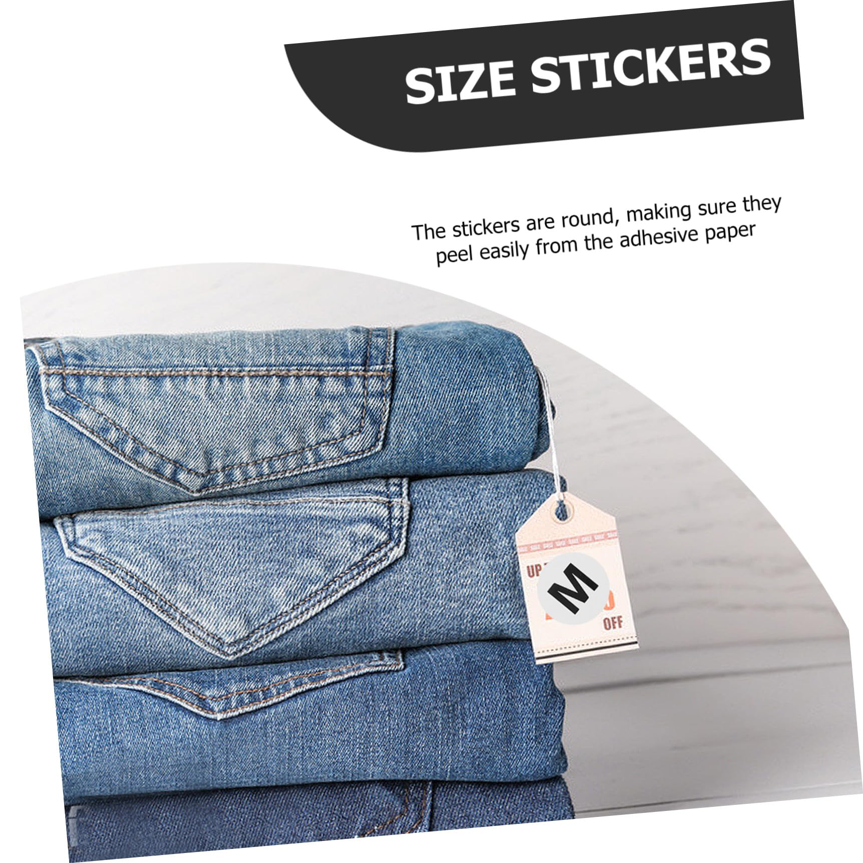 DOITOOL 3 Ensembles Autocollants Petites Étiquettes Adhésives Pour Vêtements Tissu Étiquette Autocollantes Etiquettes Autocollantes Étiquettes De Taille Ronde Papier Kraft 1500 Pièces * 3
