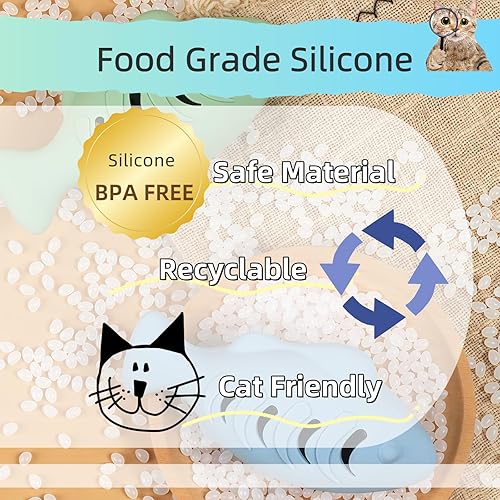 Miniatura 6 de 2 juguetes de silicona para gatos, multifuncional, dispensador de golosinas, juguete de alimentación interactivo para gatos de interior,