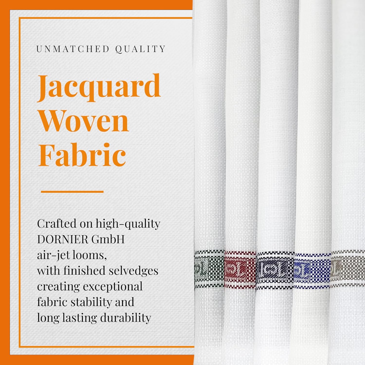 Premium Cloth Striped Placemats Set of 4 – 100% Soft Durable Jacquard Woven Cotton Table Placemats with Stain-Release Fabric – Machine Washable for Dining Table – Gentian Blue, 20"x14"