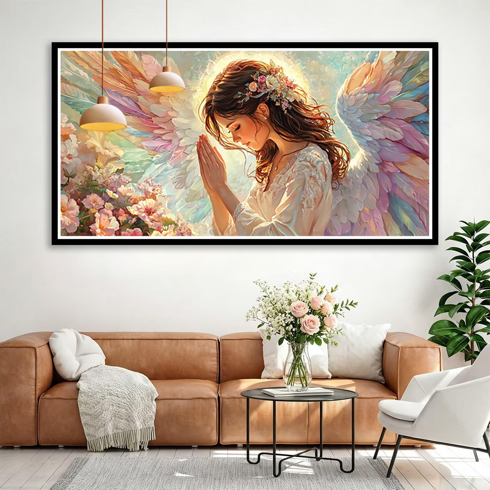 Diamond Painting Erwachsene Frau 140x70 cm, 5D Flügel Diamond Art Set Q0-70