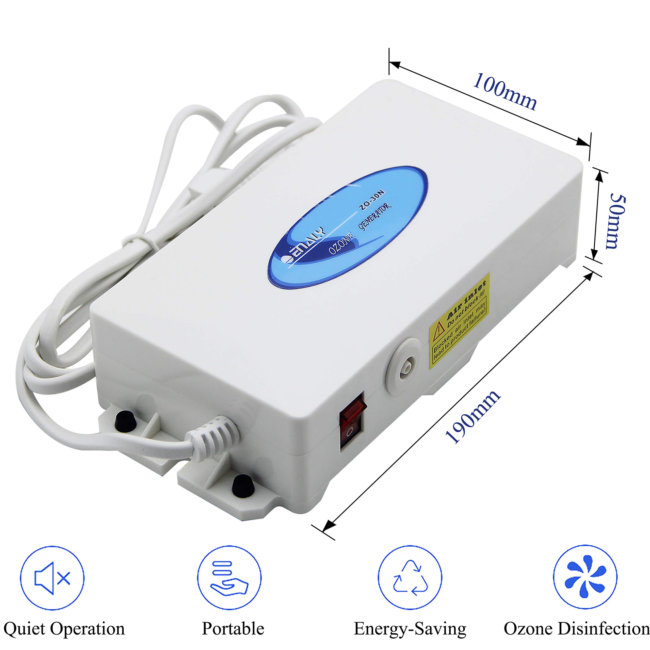 cgoldenwall zo-30 N hogar Generador de Ozono ozono máquina frutas y verduras máquina de desintoxicación purificador de aire y agua Ozonizador 110 V/220 V 200 mg/h, 220V