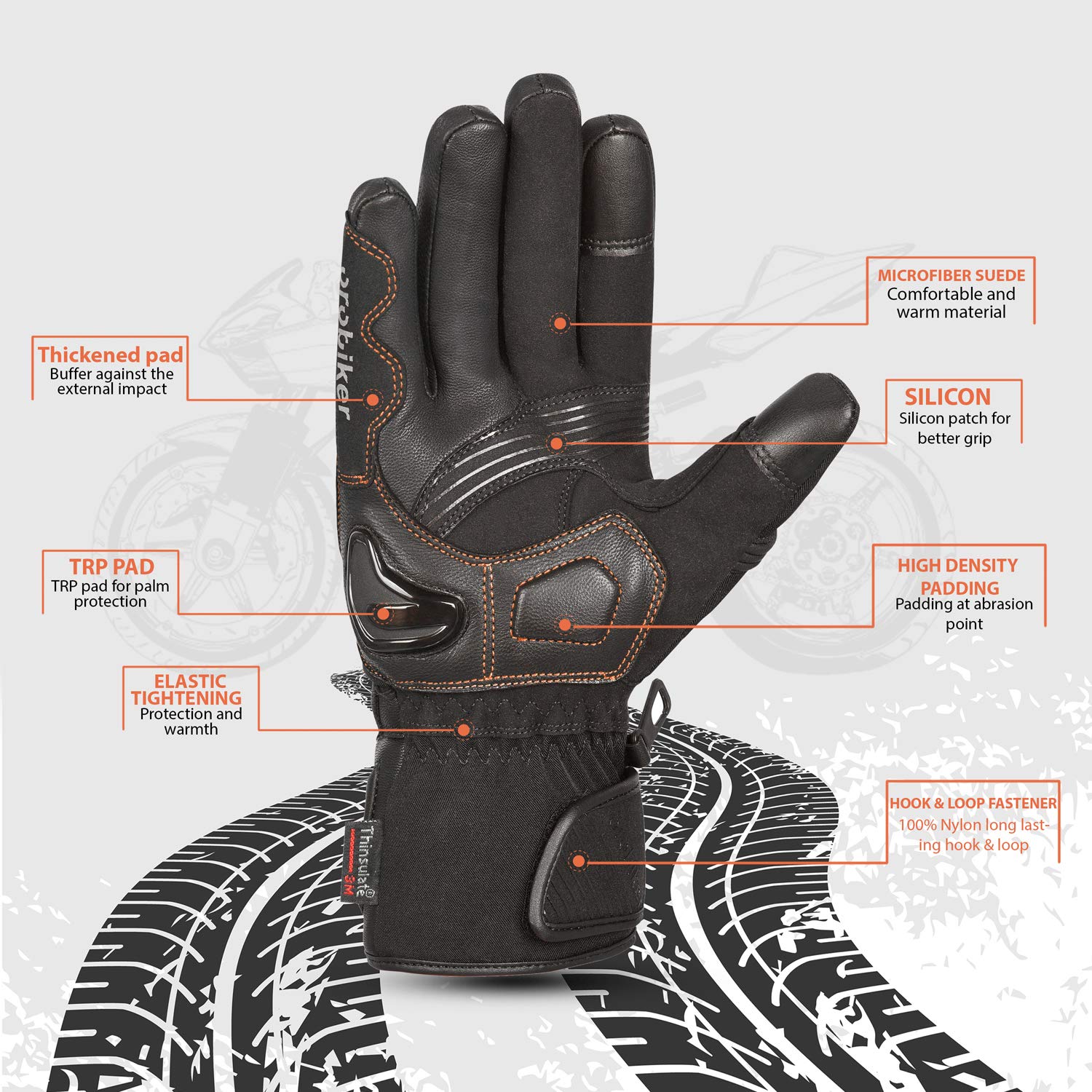 Guanti invernali da moto, invernali, termici, impermeabili, adatti al touch screen, per le escursioni e gli sport all'aperto