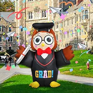 Amazon.com: 4FT 2025 Graduation Season Owl Inflatable Decoration with ...