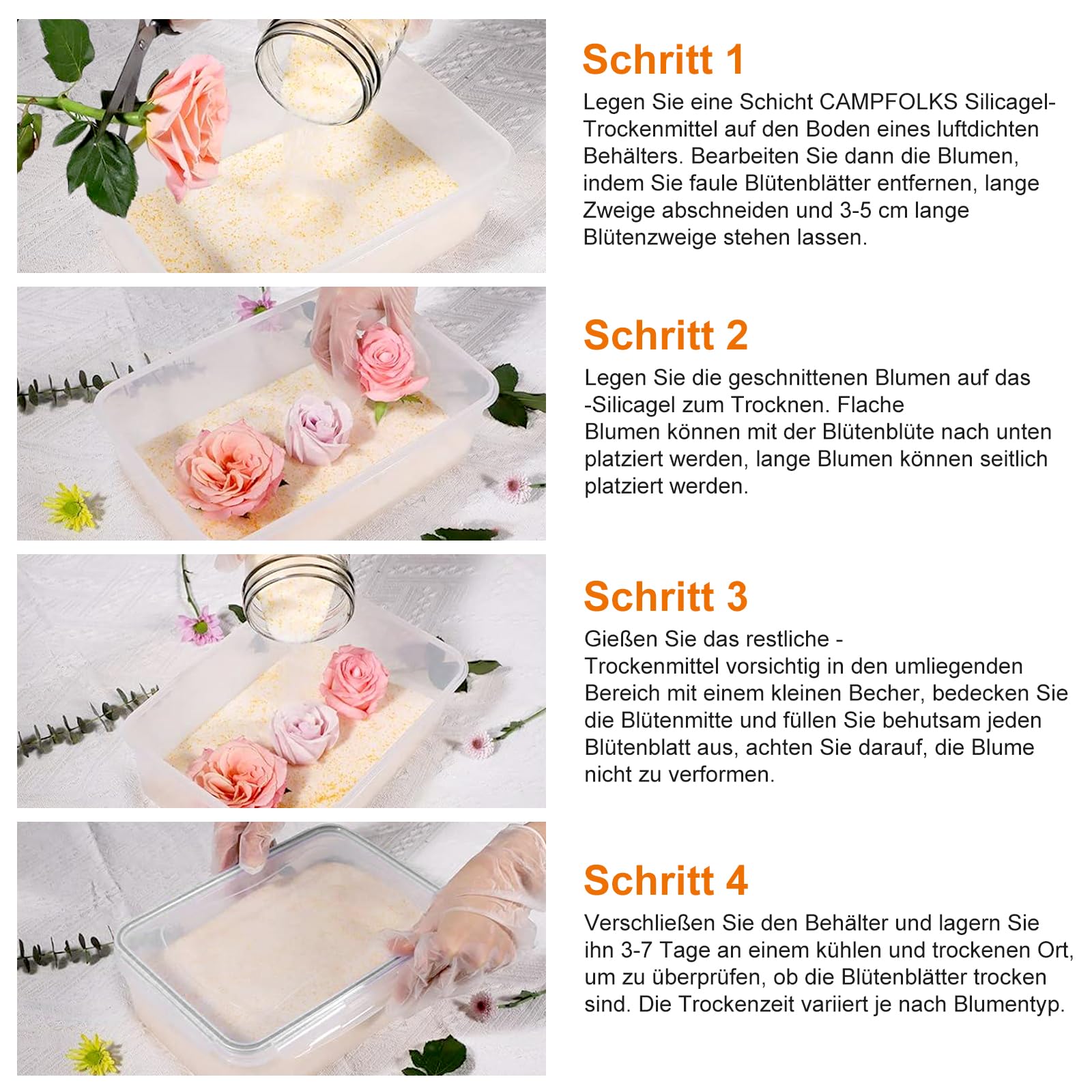 5.5 LBS Silicagel Kieselgel zum Trocknen von Blumen Trockensalz für Blumen Silikat Trockenmittel für DIY Silica Gel Regenerierbar Trocknungskristalle mit Farbwechsel