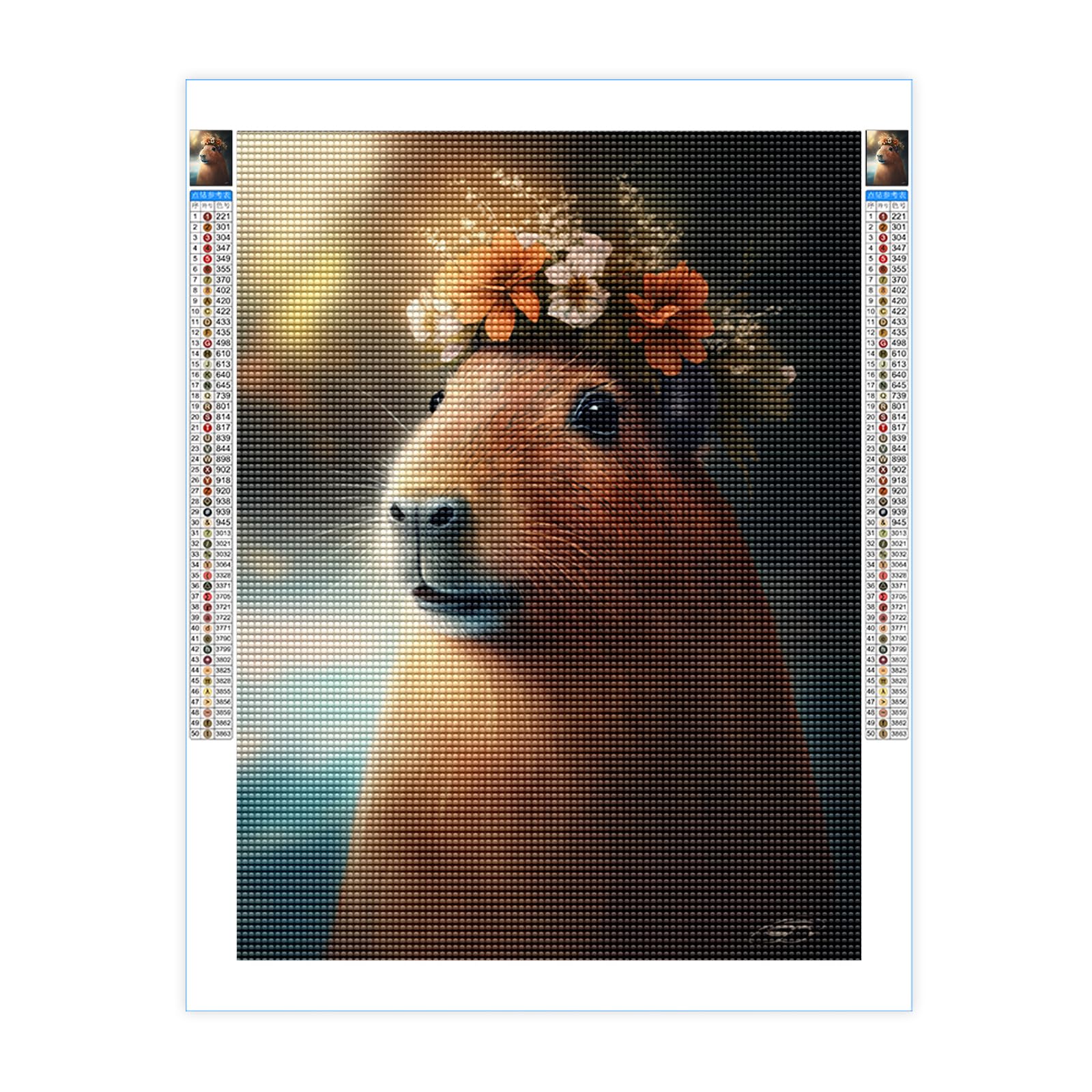 Directo Capybara Diamond Painting Kits for Adults, Funny Animals 5D DIY Diamond Art Kits Full Drill Diamond for Gift Wall Decor Gem Arts 8 * 12inch