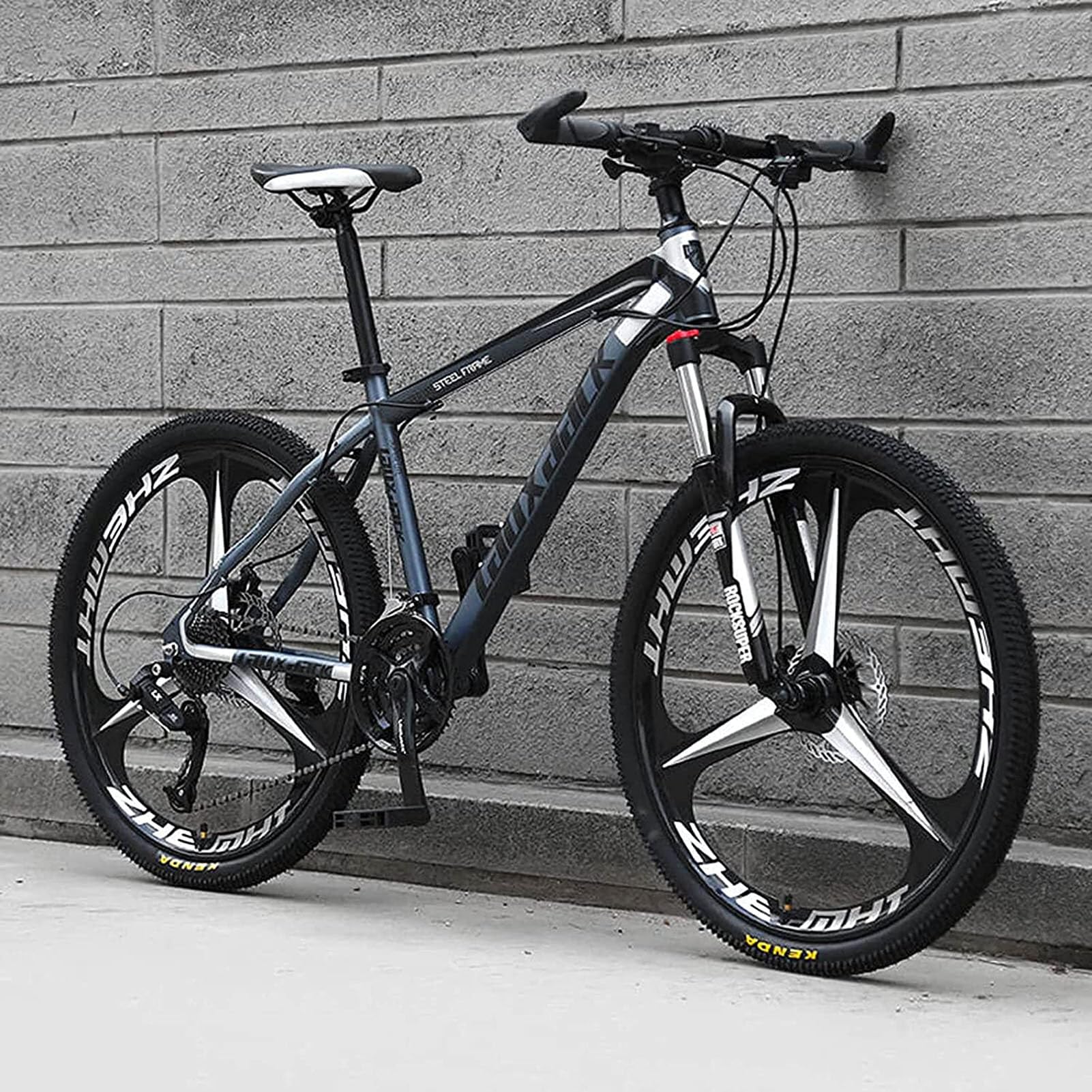 26-Zoll-Klapp-Mountainbikes, 21/24/27/30-Gang-MTB-Fahrräder, vollgefedertes, rutschfestes Herrenfahrrad,B,30 speed Sport & Freizeit