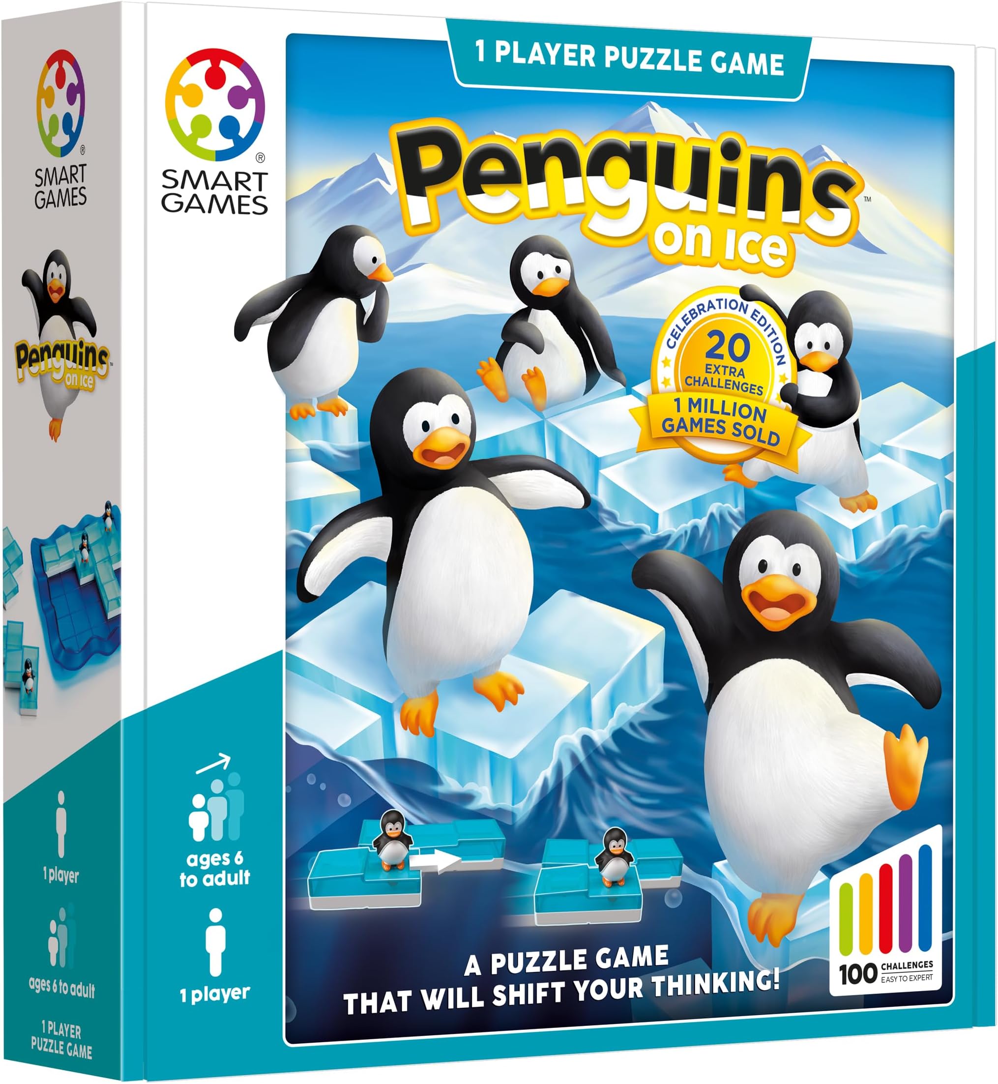 smart games - Penguins on Ice, Puzzle Game with 100 Challenges, 6+ Years